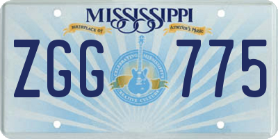 MS license plate ZGG775