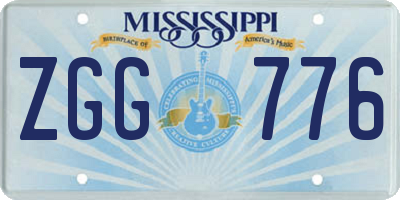 MS license plate ZGG776