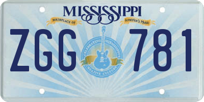 MS license plate ZGG781