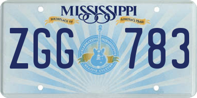 MS license plate ZGG783