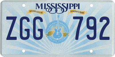 MS license plate ZGG792