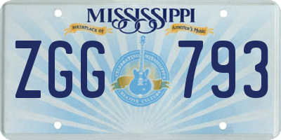 MS license plate ZGG793