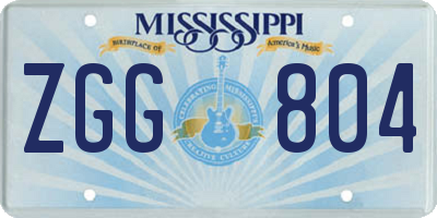 MS license plate ZGG804