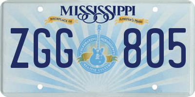 MS license plate ZGG805