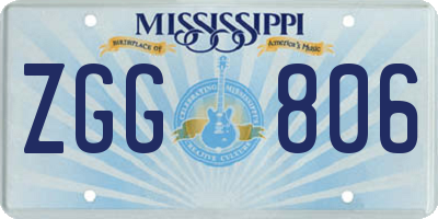 MS license plate ZGG806