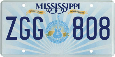 MS license plate ZGG808