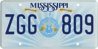 MS license plate ZGG809
