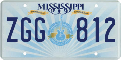 MS license plate ZGG812