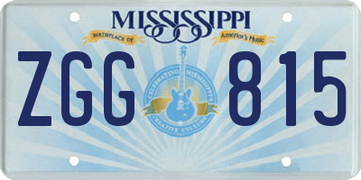 MS license plate ZGG815