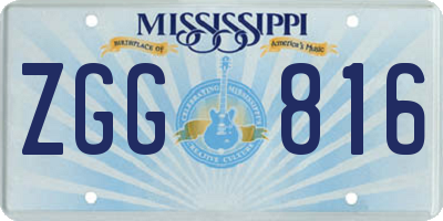 MS license plate ZGG816