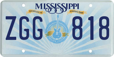 MS license plate ZGG818
