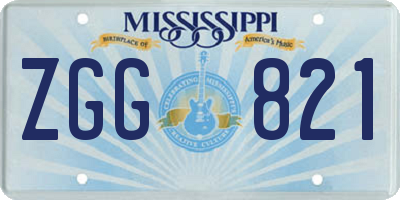 MS license plate ZGG821