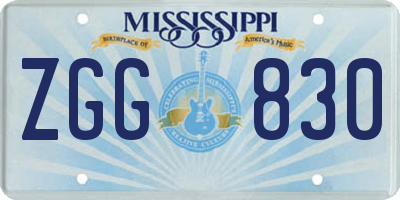 MS license plate ZGG830