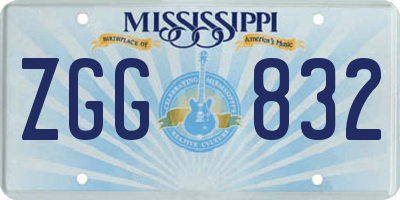 MS license plate ZGG832