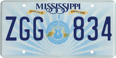 MS license plate ZGG834