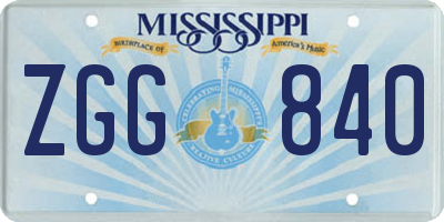 MS license plate ZGG840