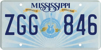 MS license plate ZGG846