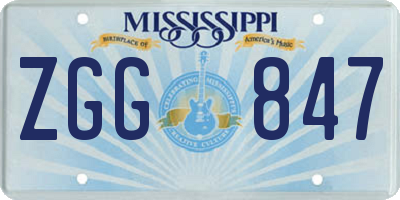 MS license plate ZGG847