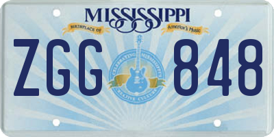 MS license plate ZGG848
