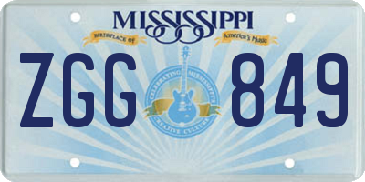 MS license plate ZGG849