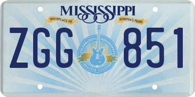 MS license plate ZGG851