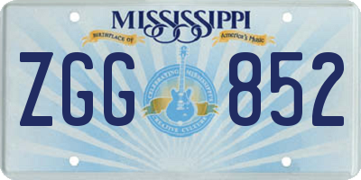 MS license plate ZGG852
