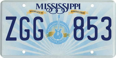 MS license plate ZGG853