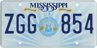MS license plate ZGG854