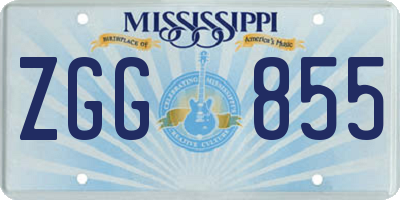 MS license plate ZGG855