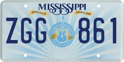 MS license plate ZGG861
