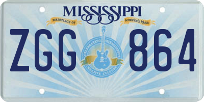 MS license plate ZGG864