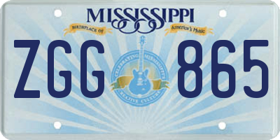 MS license plate ZGG865