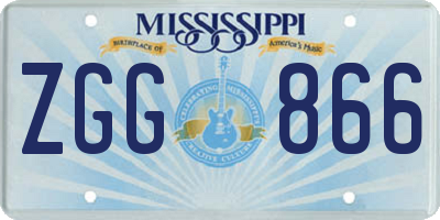 MS license plate ZGG866