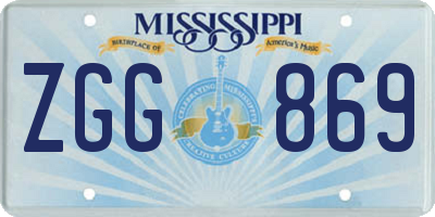 MS license plate ZGG869