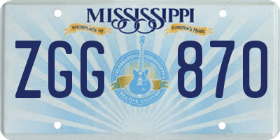 MS license plate ZGG870