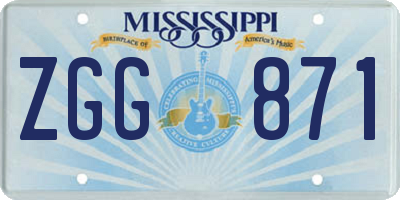 MS license plate ZGG871
