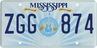 MS license plate ZGG874