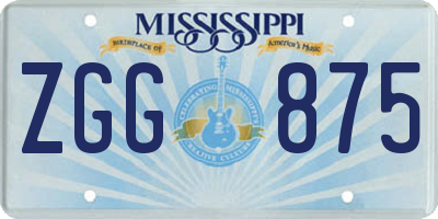 MS license plate ZGG875