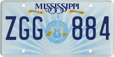 MS license plate ZGG884