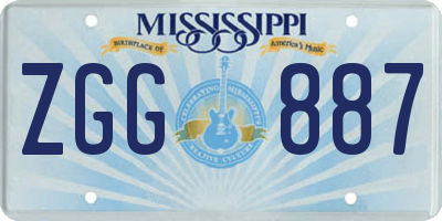 MS license plate ZGG887