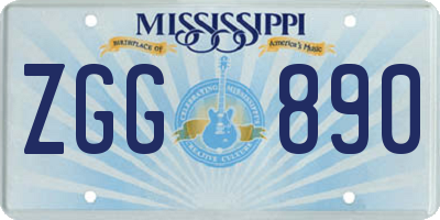 MS license plate ZGG890