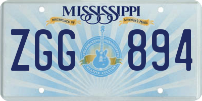 MS license plate ZGG894