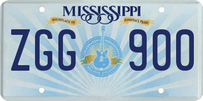 MS license plate ZGG900