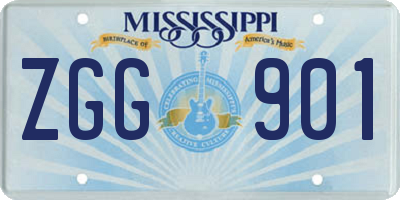MS license plate ZGG901