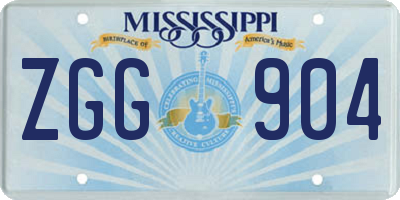 MS license plate ZGG904