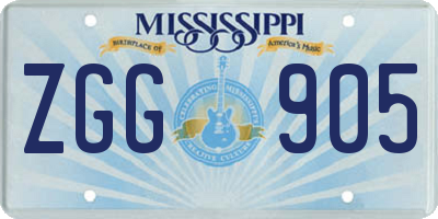 MS license plate ZGG905