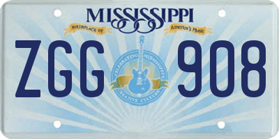 MS license plate ZGG908