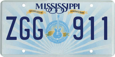 MS license plate ZGG911