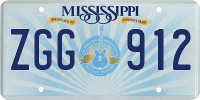MS license plate ZGG912