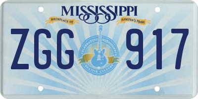 MS license plate ZGG917